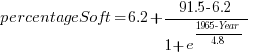 percentageSoft=6.2+{91.5-6.2}/{1+e^{{1965-Year}/4.8}}