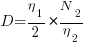 D = {eta_1 / 2 } * {N_2 / eta_2}