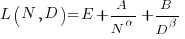 L(N, D) = E+A/N^{alpha}+B/D^{beta}