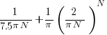 1/{7.5pi N}+{1/pi}(2/{pi N})^N