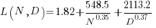 L(N, D) = 1.82+548.5/N^{0.35}+2113.2/D^{0.37}