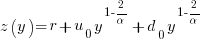 z(y)=r+u_0y^{1-2/alpha}+d_0y^{1-2/alpha}