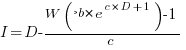 I=D-{W(-b*e^{c*D+1})-1}/c