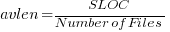 avlen={SLOC}/{Number of Files}