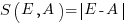 S(E, A)=delim{|}{E-A}{|}